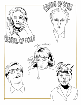 Vintage fine line horror flash by Basic Urban Witch Tattoos in Fort Collins Colorado.